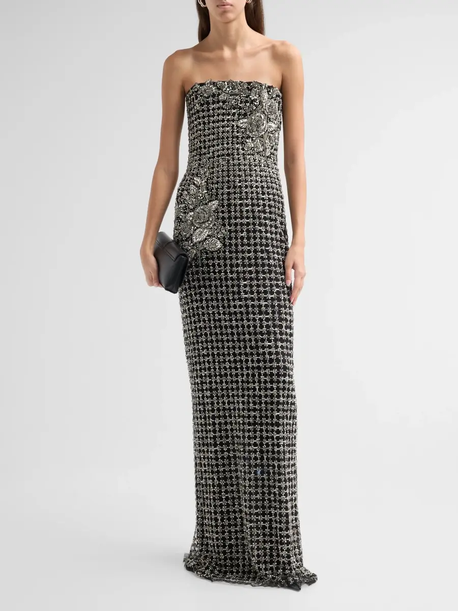 Carolina Herrera Women's Chalet Crystal-Embellished Strapless Column Gown | Thumbnail 2
