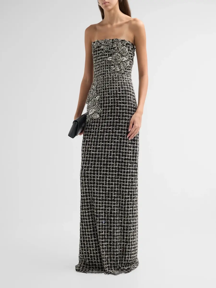 Carolina Herrera Women's Chalet Crystal-Embellished Strapless Column Gown | Thumbnail 4