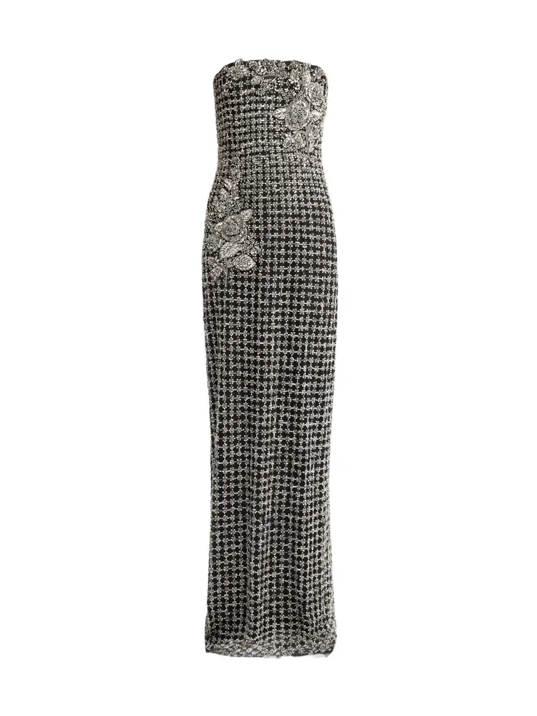 Women's Chalet Crystal-Embellished Strapless Column Gown