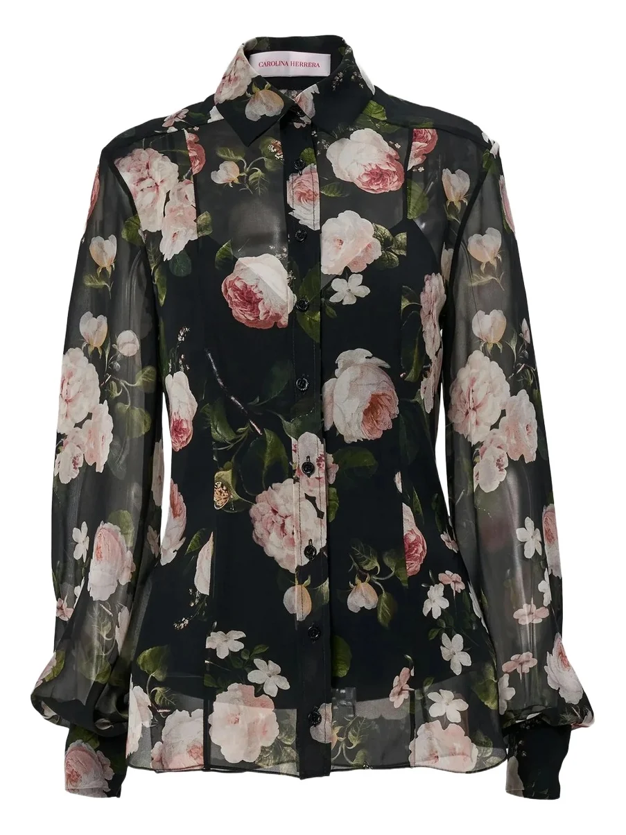 Carolina Herrera Women's Chalet Floral Silk Blouse