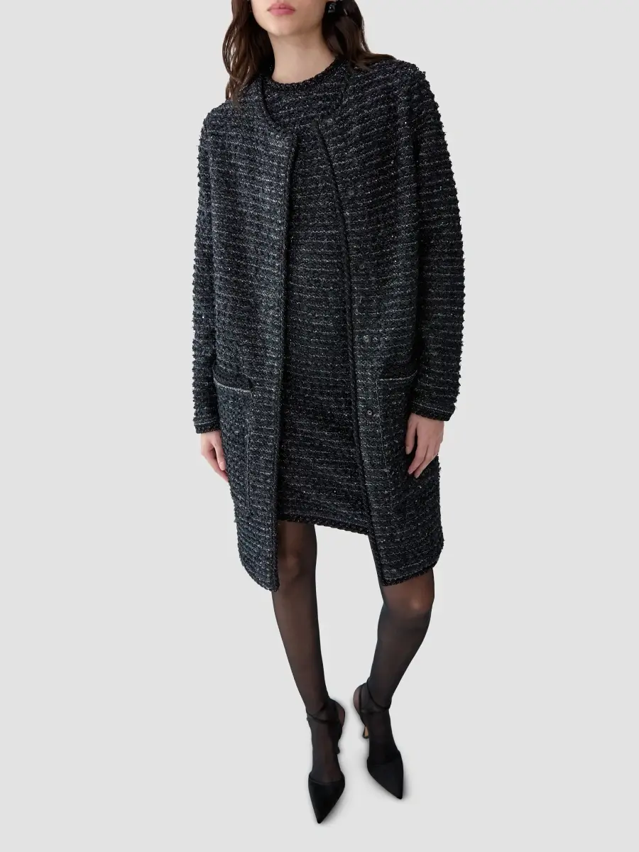 Carolina Herrera Women's Chalet Tweed Long Coat | Thumbnail 2 Carolina Herrera Women's Chalet Tweed Long Coat | Thumbnail 2