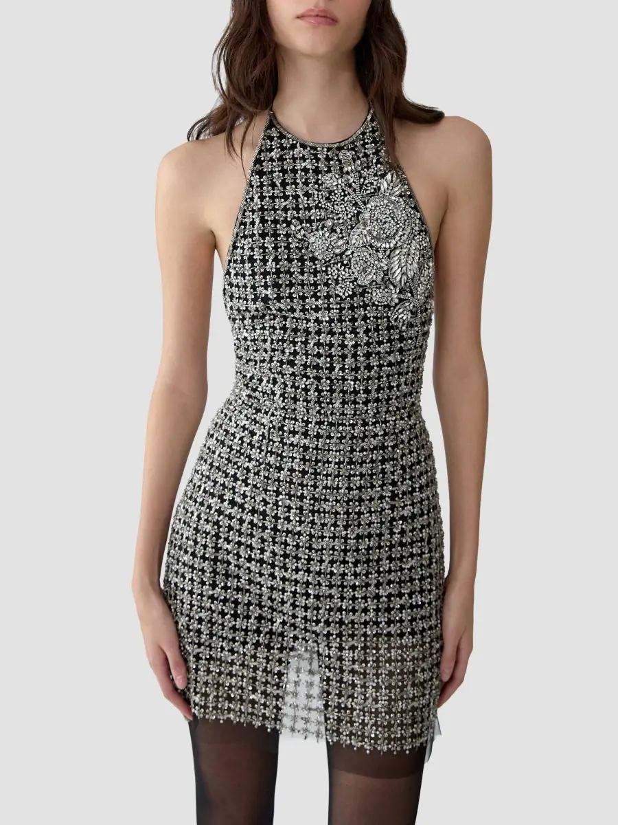 Carolina Herrera Women's Chalet Embellished Halterneck Mini Dress | Thumbnail 4 Carolina Herrera Women's Chalet Embellished Halterneck Mini Dress | Thumbnail 4