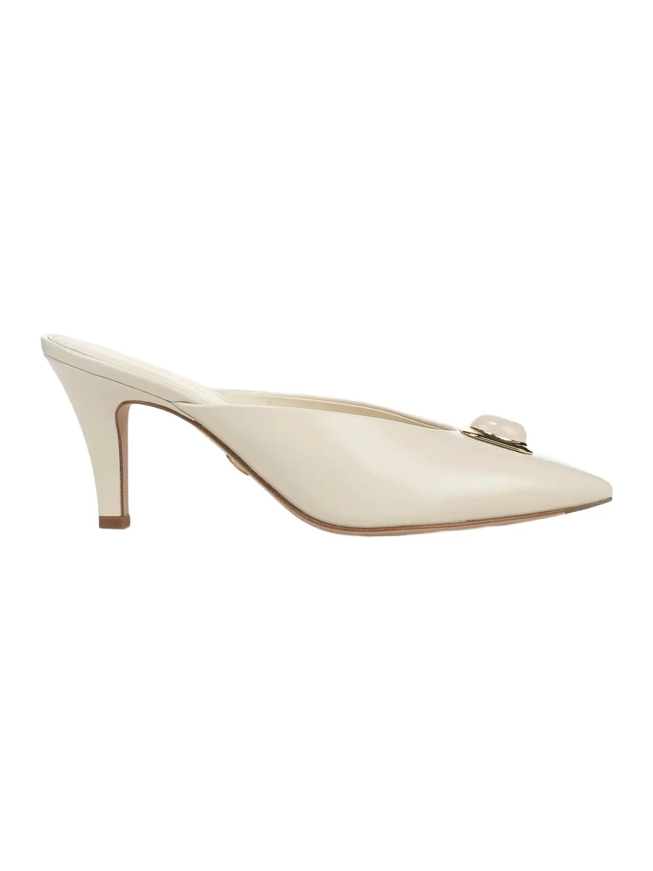 Women's Rochelle Cabochon 75MM Leather Mules Women's Rochelle Cabochon 75MM Leather Mules