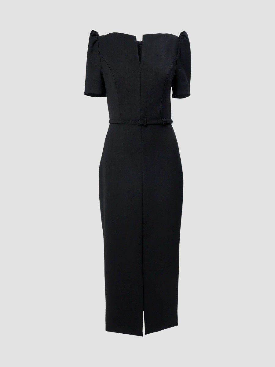 Women's Chalet Split-Neck Stretch-Wool Midi Dress Women's Chalet Split-Neck Stretch-Wool Midi Dress