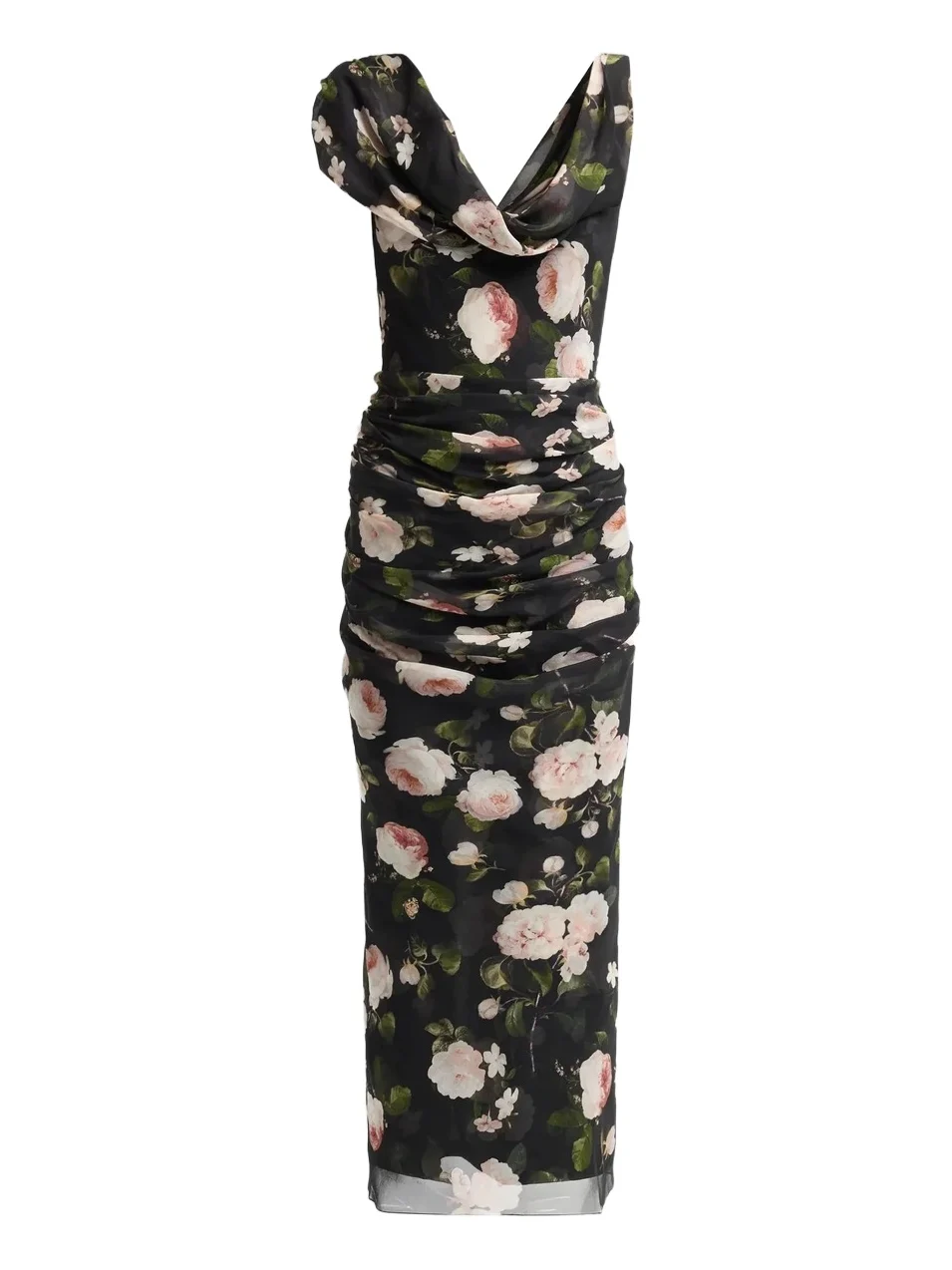 Women's Chalet Floral Silk Ruched Midi Dress Women's Chalet Floral Silk Ruched Midi Dress