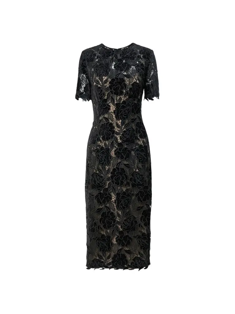 Women's Chalet Floral Guipure Lace Knee-Length Dress Women's Chalet Floral Guipure Lace Knee-Length Dress
