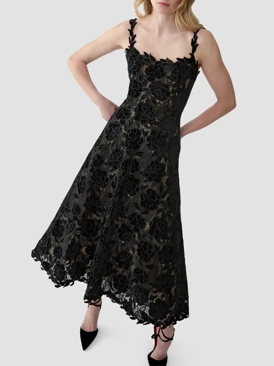 Carolina Herrera Women's Chalet Floral Guipure Lace Scoopneck Midi Dress | Thumbnail 5 Carolina Herrera Women's Chalet Floral Guipure Lace Scoopneck Midi Dress | Thumbnail 5