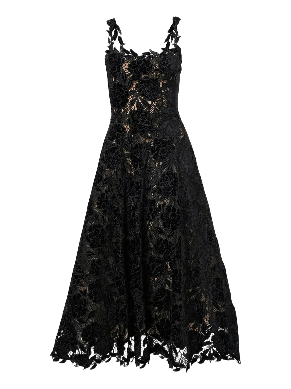 Women's Chalet Floral Guipure Lace Scoopneck Midi Dress