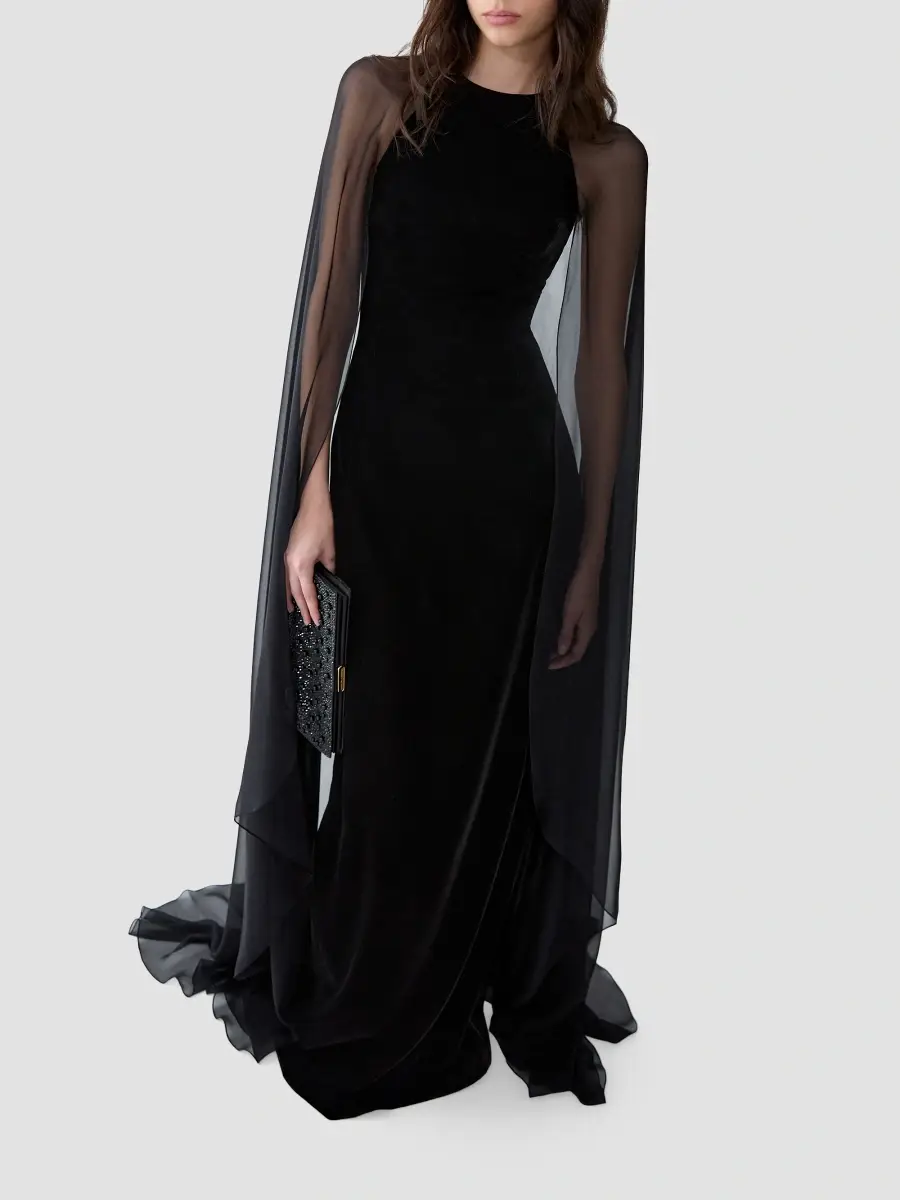Carolina Herrera Women's Chalet Sheer-Cape Column Gown | Thumbnail 2