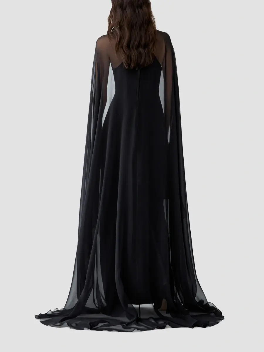 Carolina Herrera Women's Chalet Sheer-Cape Column Gown | Thumbnail 3