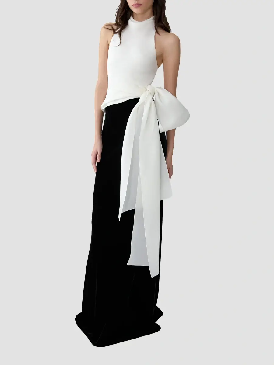 Carolina Herrera Women's Chalet Bow Halterneck Silk Top | Thumbnail 2 Carolina Herrera Women's Chalet Bow Halterneck Silk Top | Thumbnail 2