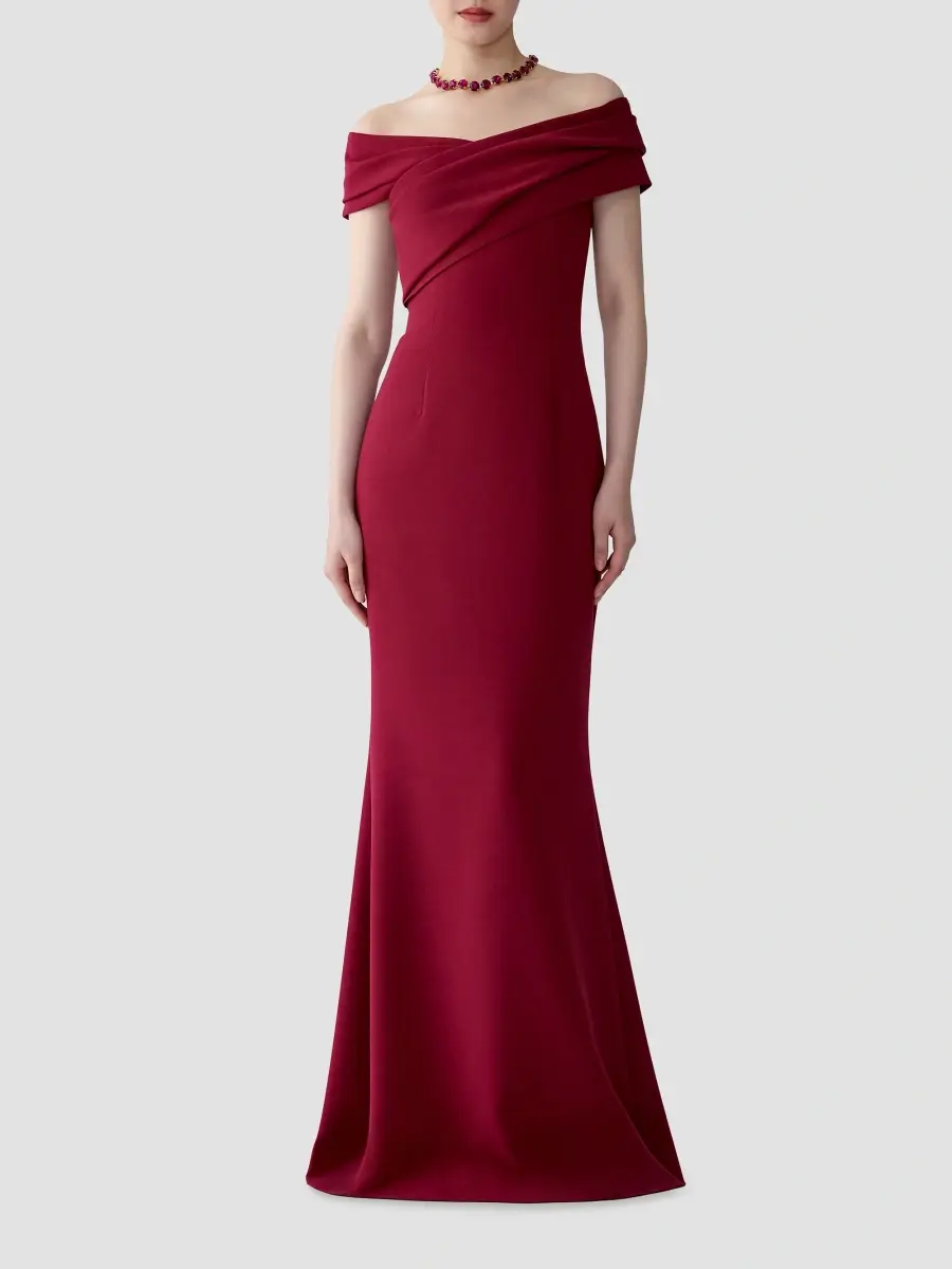 Carolina Herrera Women's Chalet Draped Off-The-Shoulder Gown | Thumbnail 2