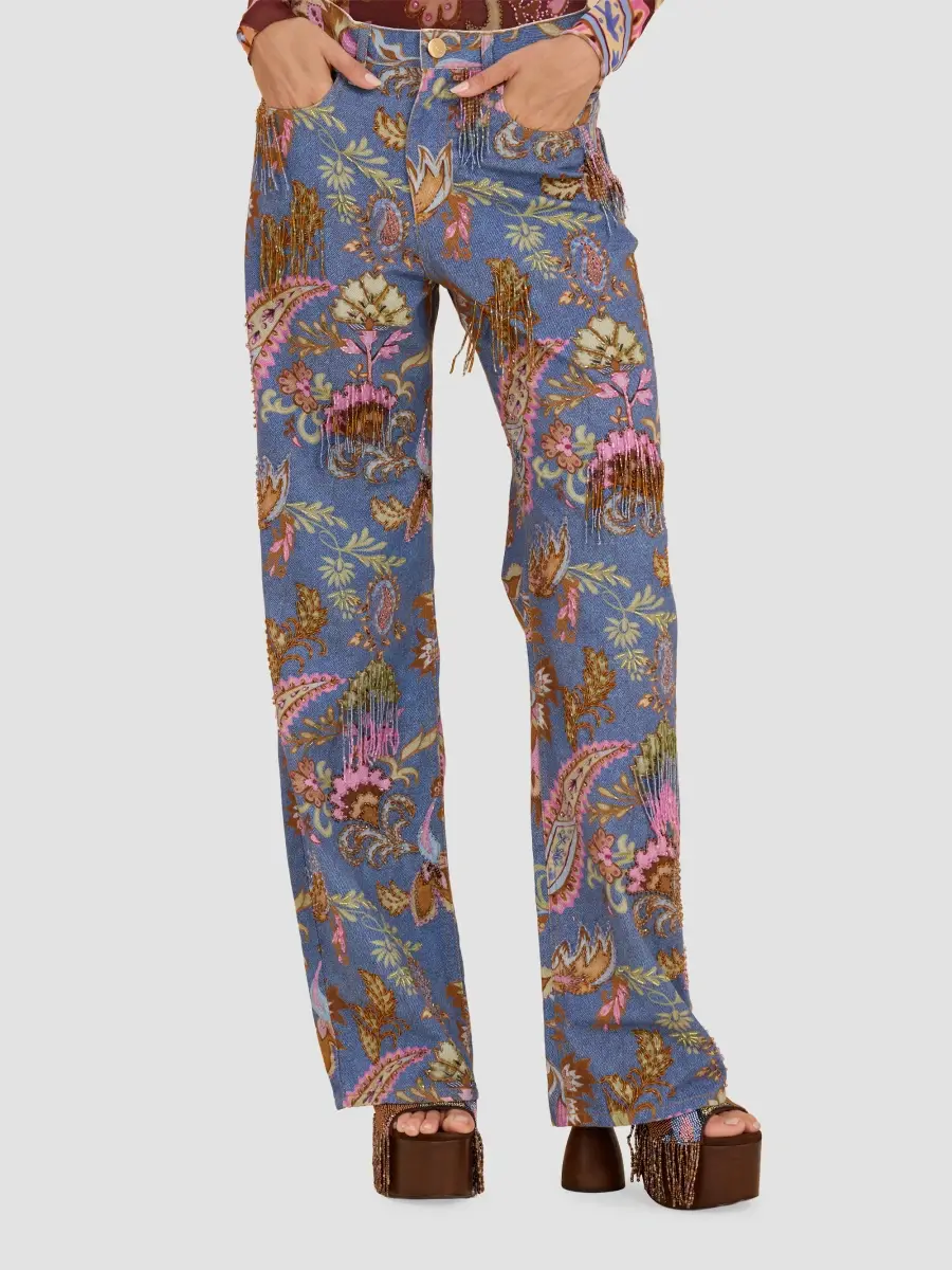 PatBo Women's Boho Embellished Paisley Wide-Leg Jeans | Thumbnail 3 PatBo Women's Boho Embellished Paisley Wide-Leg Jeans | Thumbnail 3