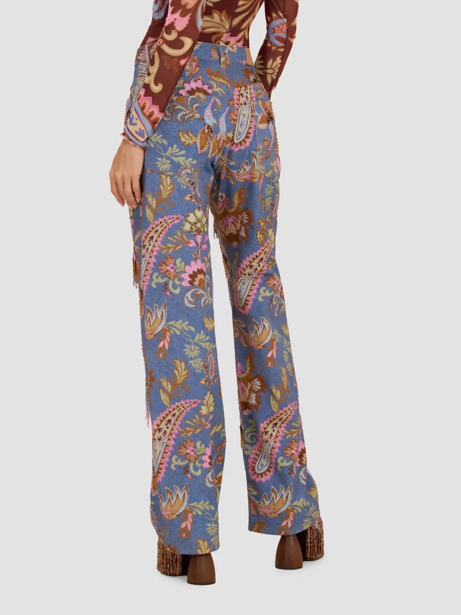 PatBo Women's Boho Embellished Paisley Wide-Leg Jeans | Thumbnail 4 PatBo Women's Boho Embellished Paisley Wide-Leg Jeans | Thumbnail 4