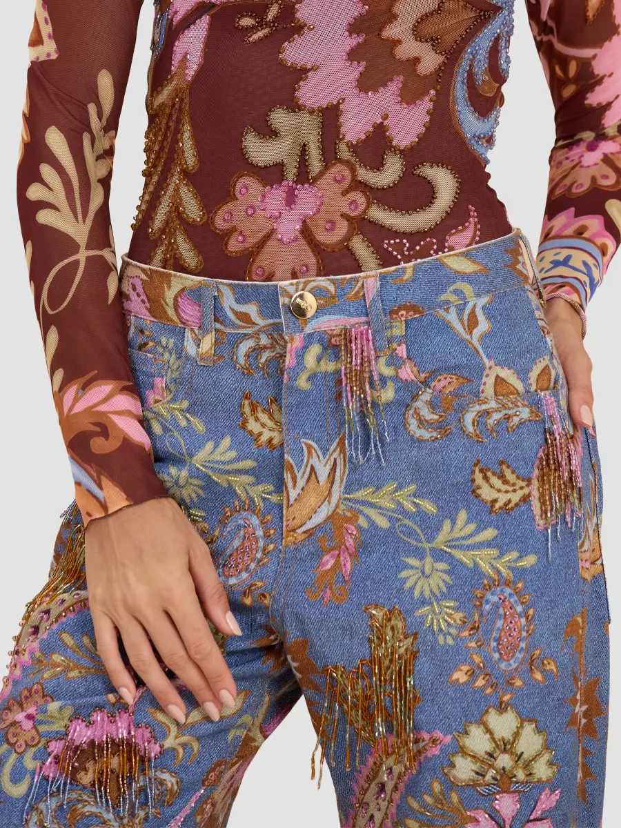 PatBo Women's Boho Embellished Paisley Wide-Leg Jeans | Thumbnail 5 PatBo Women's Boho Embellished Paisley Wide-Leg Jeans | Thumbnail 5