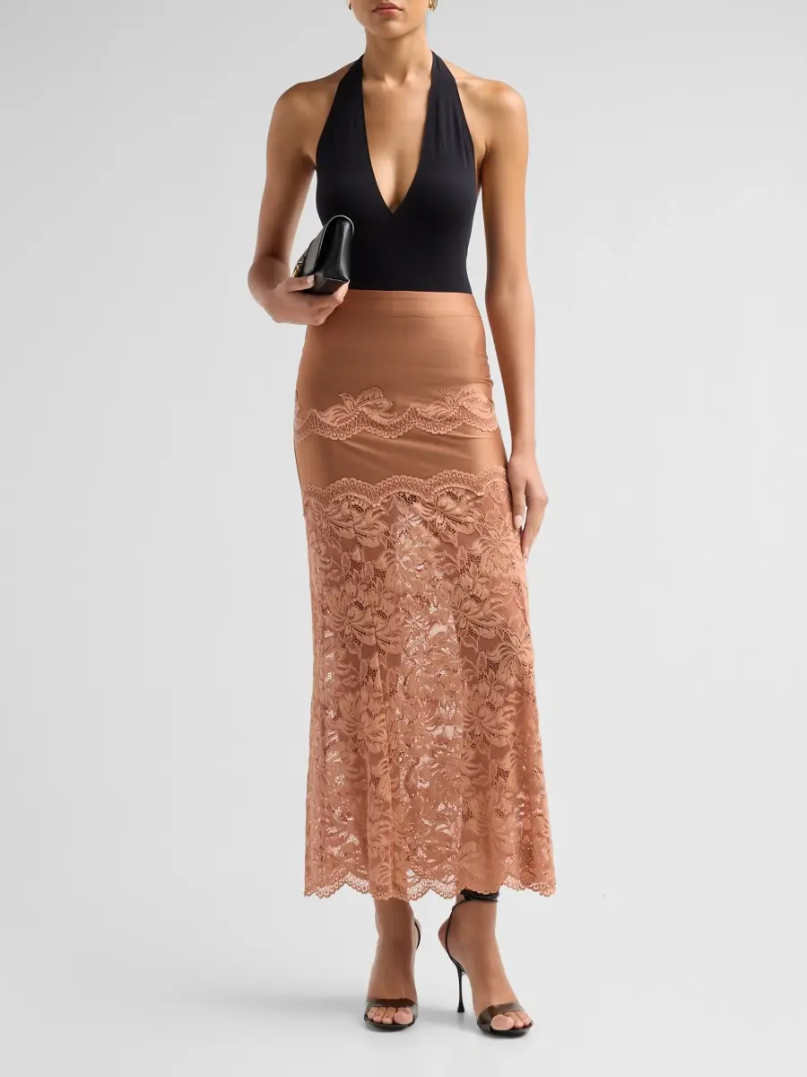 Rabanne Women's Lace-Trimmed Maxi Skirt | Thumbnail 2 Rabanne Women's Lace-Trimmed Maxi Skirt | Thumbnail 2