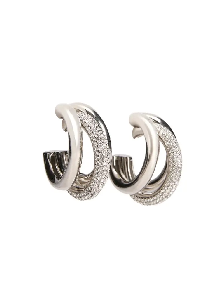 Rabanne Women's Bo Creole Crystal-Embellished Hoop Earrings