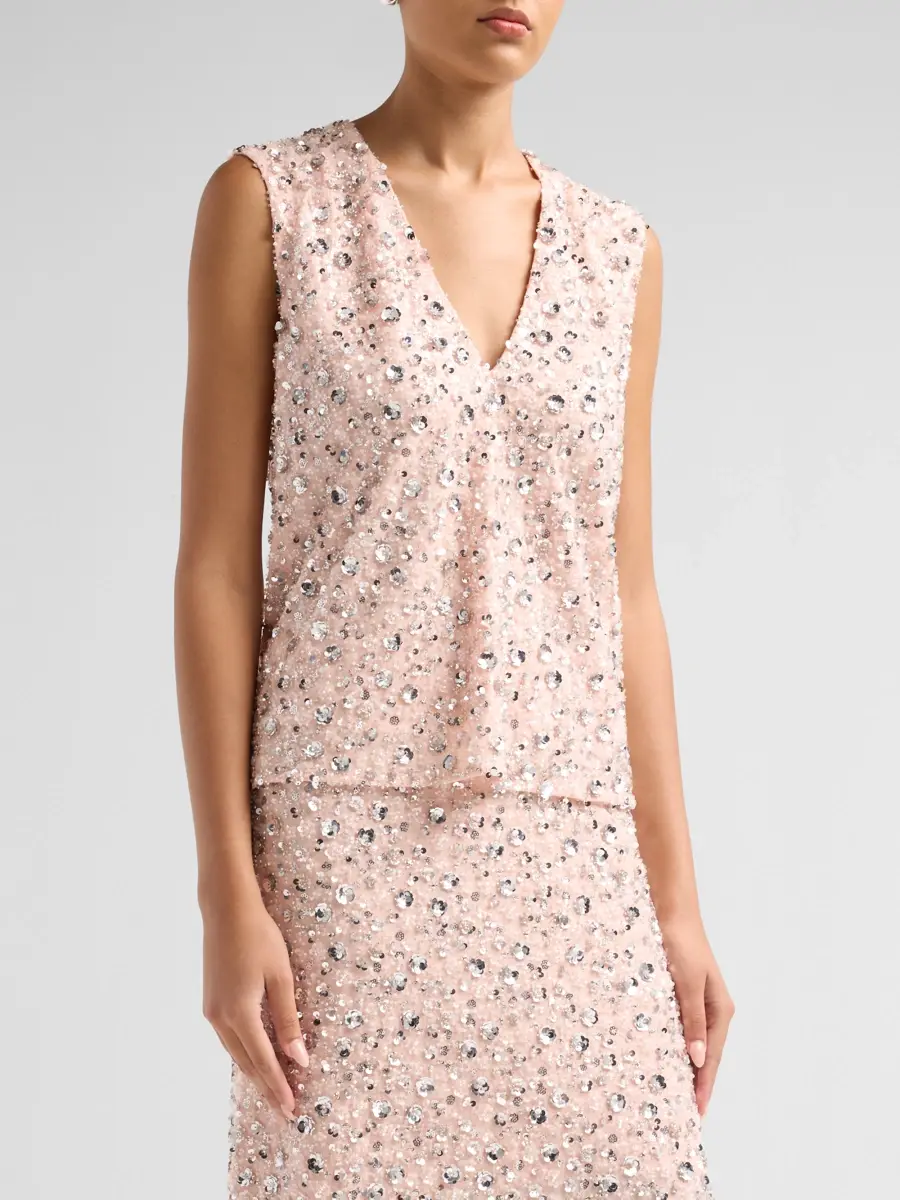 Rabanne Women's Embellished V-Neck Top | Thumbnail 4 Rabanne Women's Embellished V-Neck Top | Thumbnail 4