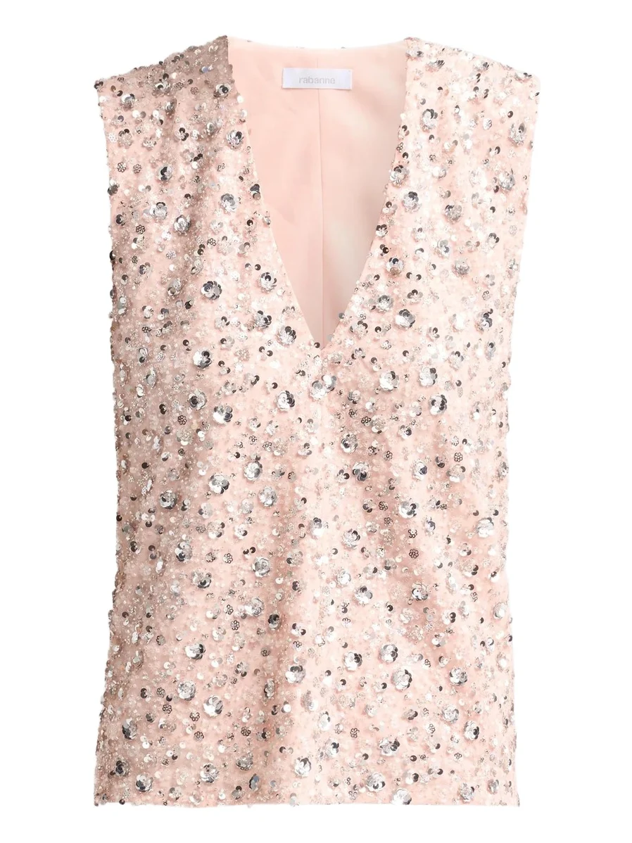 Women's Embellished V-Neck Top