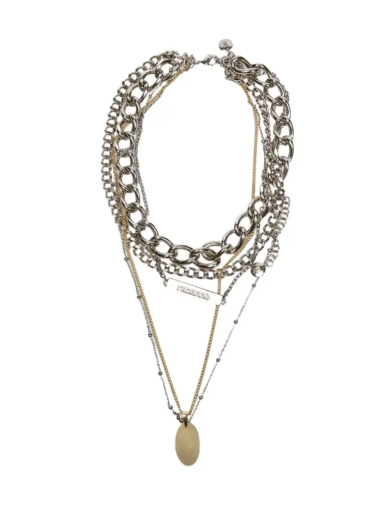 Women's Two-Tone 5-Row Layered Chain Necklace