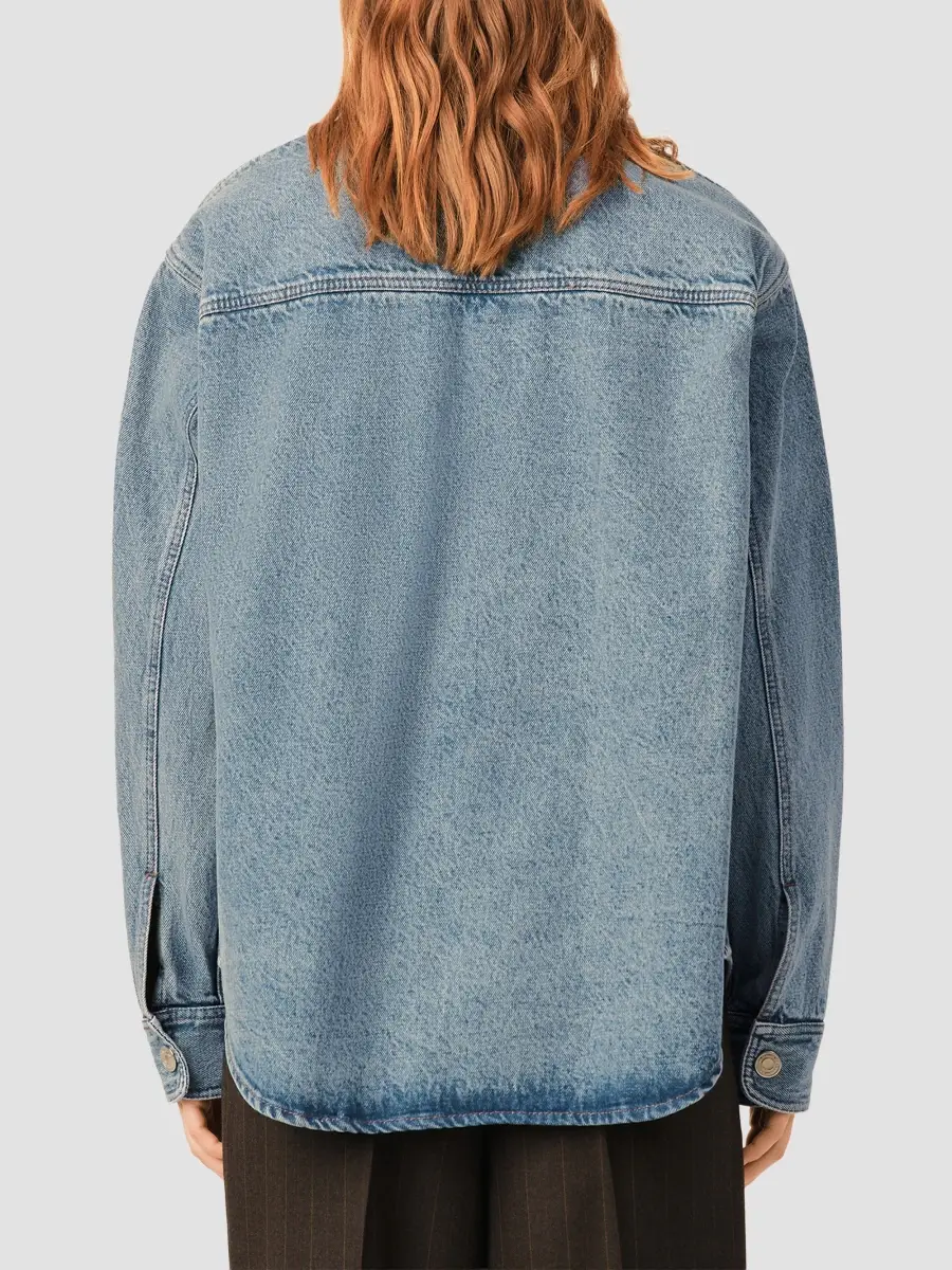 AMI PARIS Women's Ami De Coeur Denim Overshirt | Thumbnail 3