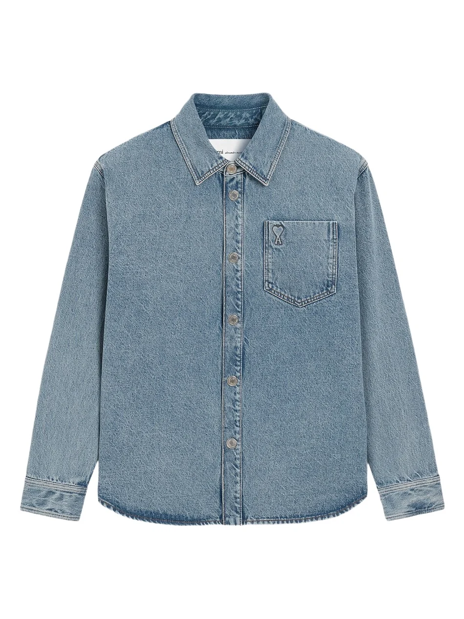 AMI PARIS Women's Ami De Coeur Denim Overshirt
