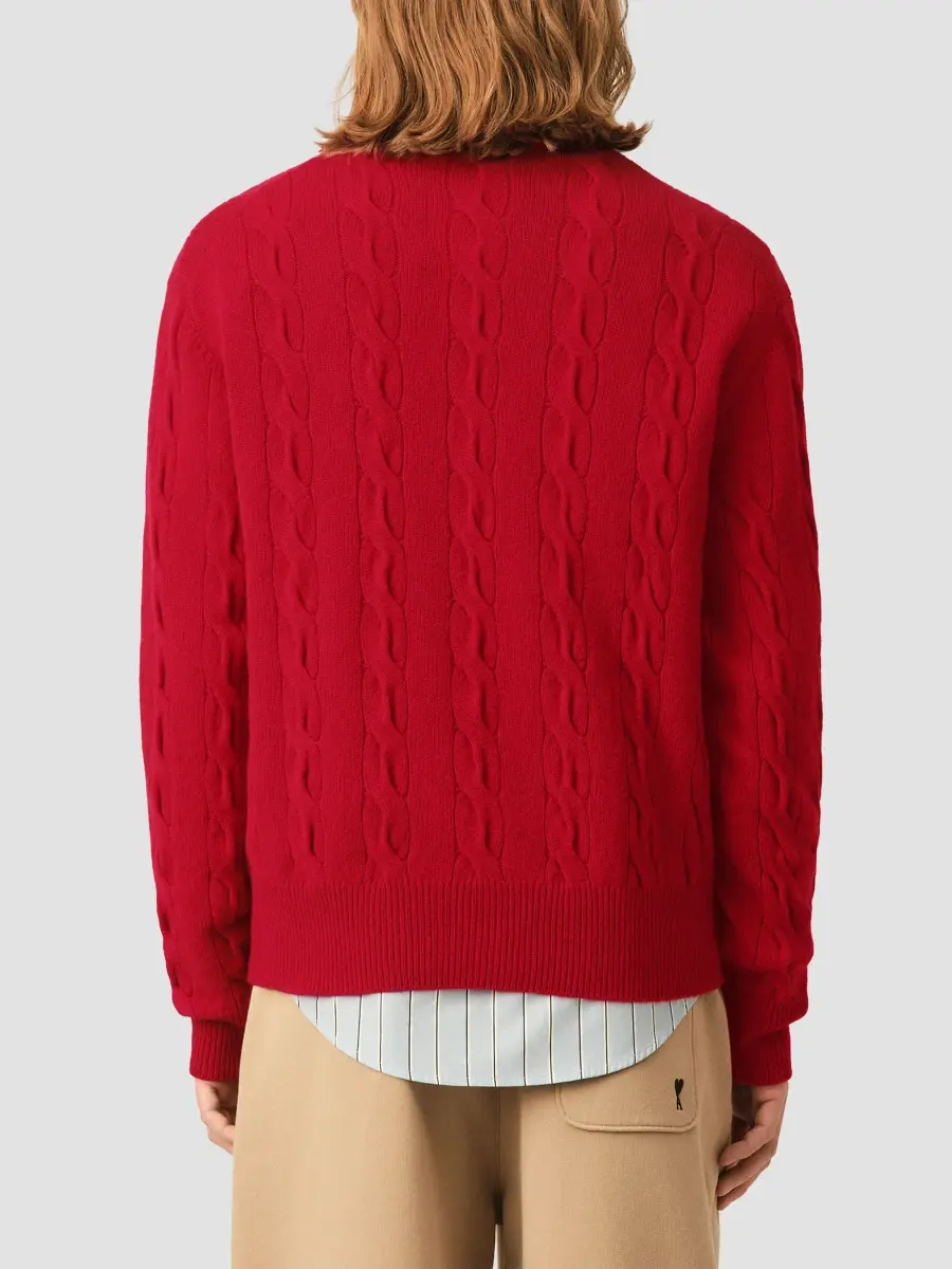 AMI PARIS Women's Cable-Knit Wool Cardigan | Thumbnail 3 AMI PARIS Women's Cable-Knit Wool Cardigan | Thumbnail 3