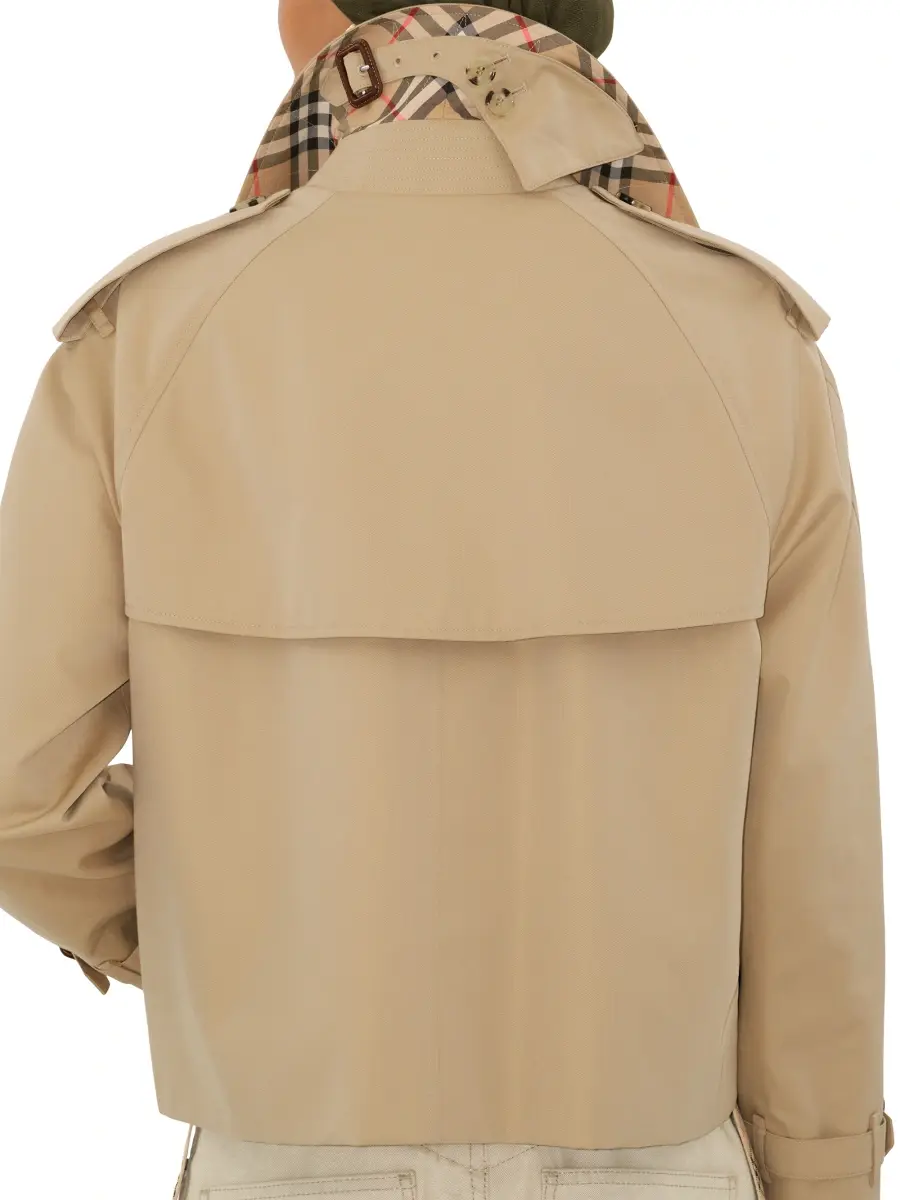 Burberry Women's Cotton Gabardine Crop Trench Jacket | Thumbnail 6