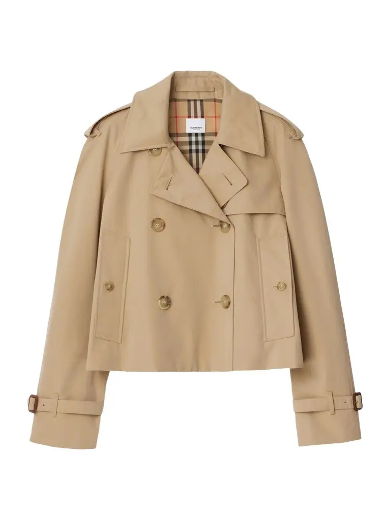 Burberry Women's Cotton Gabardine Crop Trench Jacket