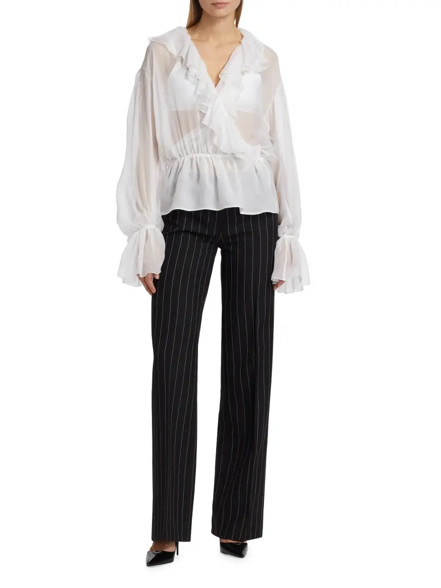Dolce & Gabbana Women's Gessato Wool Pinstripe Pants | Thumbnail 2 Dolce & Gabbana Women's Gessato Wool Pinstripe Pants | Thumbnail 2