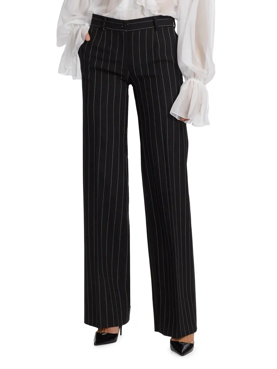 Dolce & Gabbana Women's Gessato Wool Pinstripe Pants | Thumbnail 3 Dolce & Gabbana Women's Gessato Wool Pinstripe Pants | Thumbnail 3