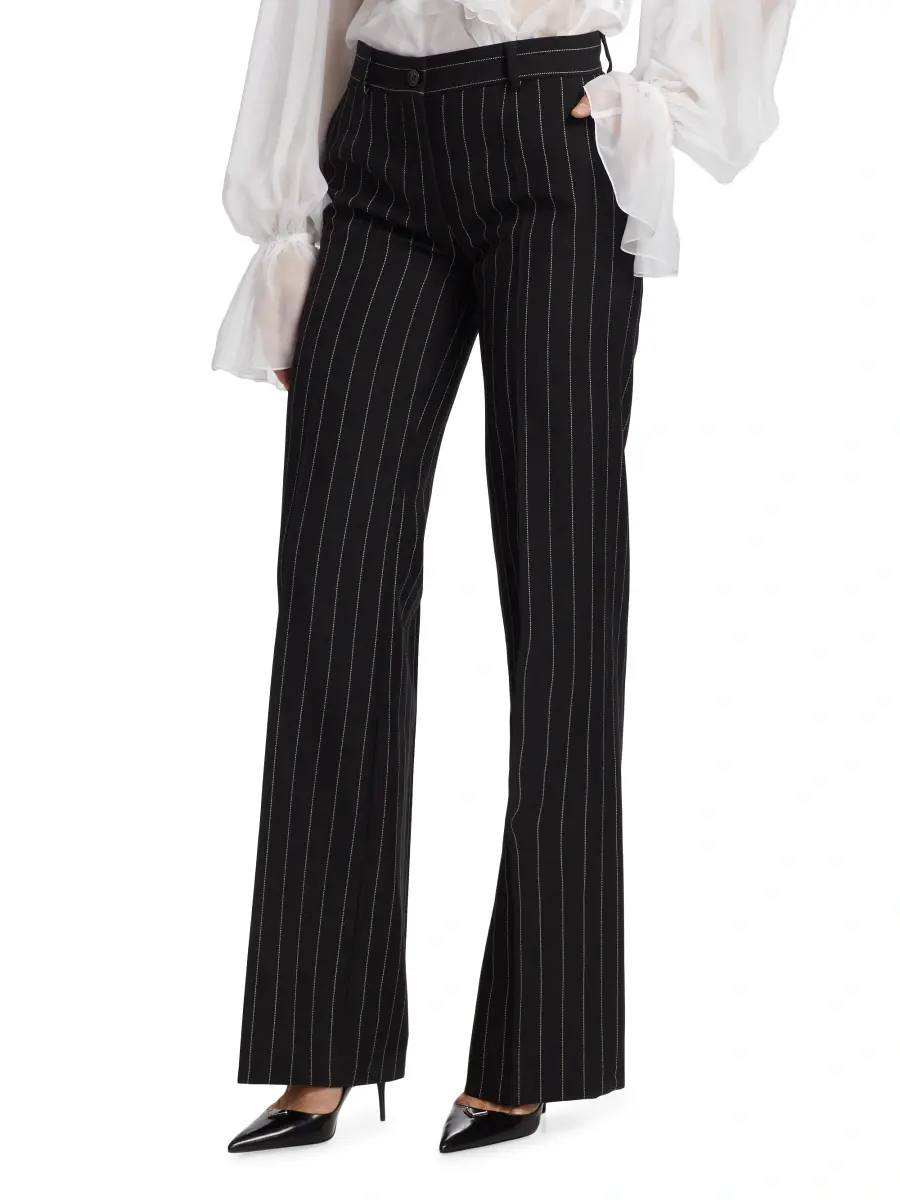 Dolce & Gabbana Women's Gessato Wool Pinstripe Pants | Thumbnail 4 Dolce & Gabbana Women's Gessato Wool Pinstripe Pants | Thumbnail 4