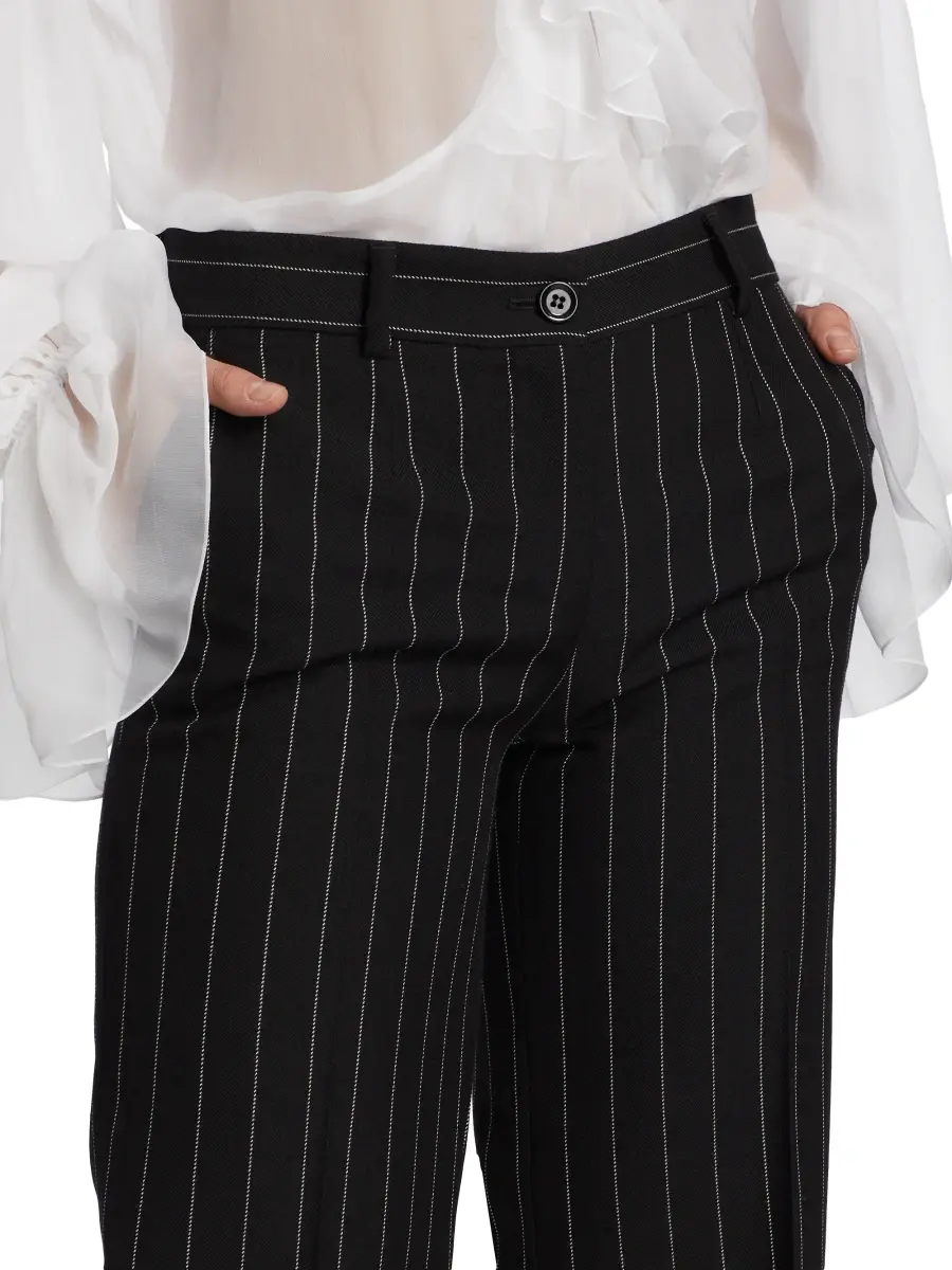 Dolce & Gabbana Women's Gessato Wool Pinstripe Pants | Thumbnail 6 Dolce & Gabbana Women's Gessato Wool Pinstripe Pants | Thumbnail 6