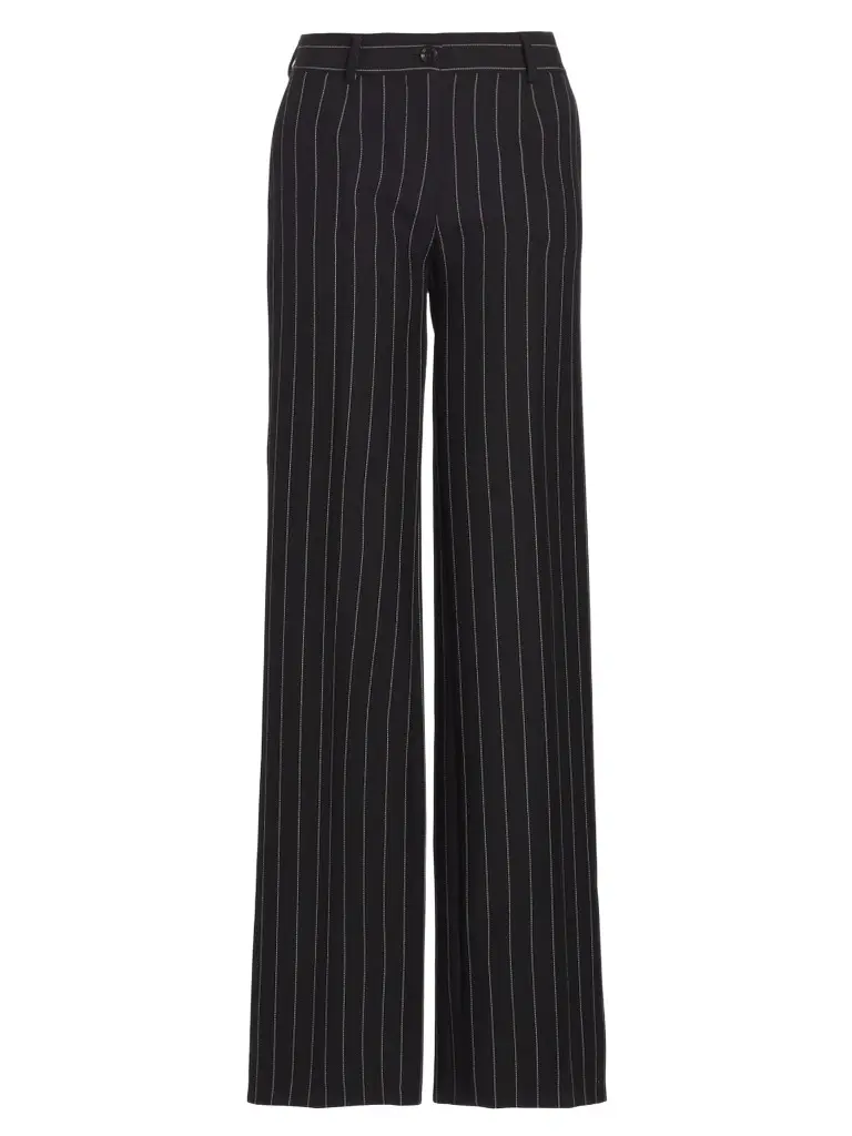 Women's Gessato Wool Pinstripe Pants