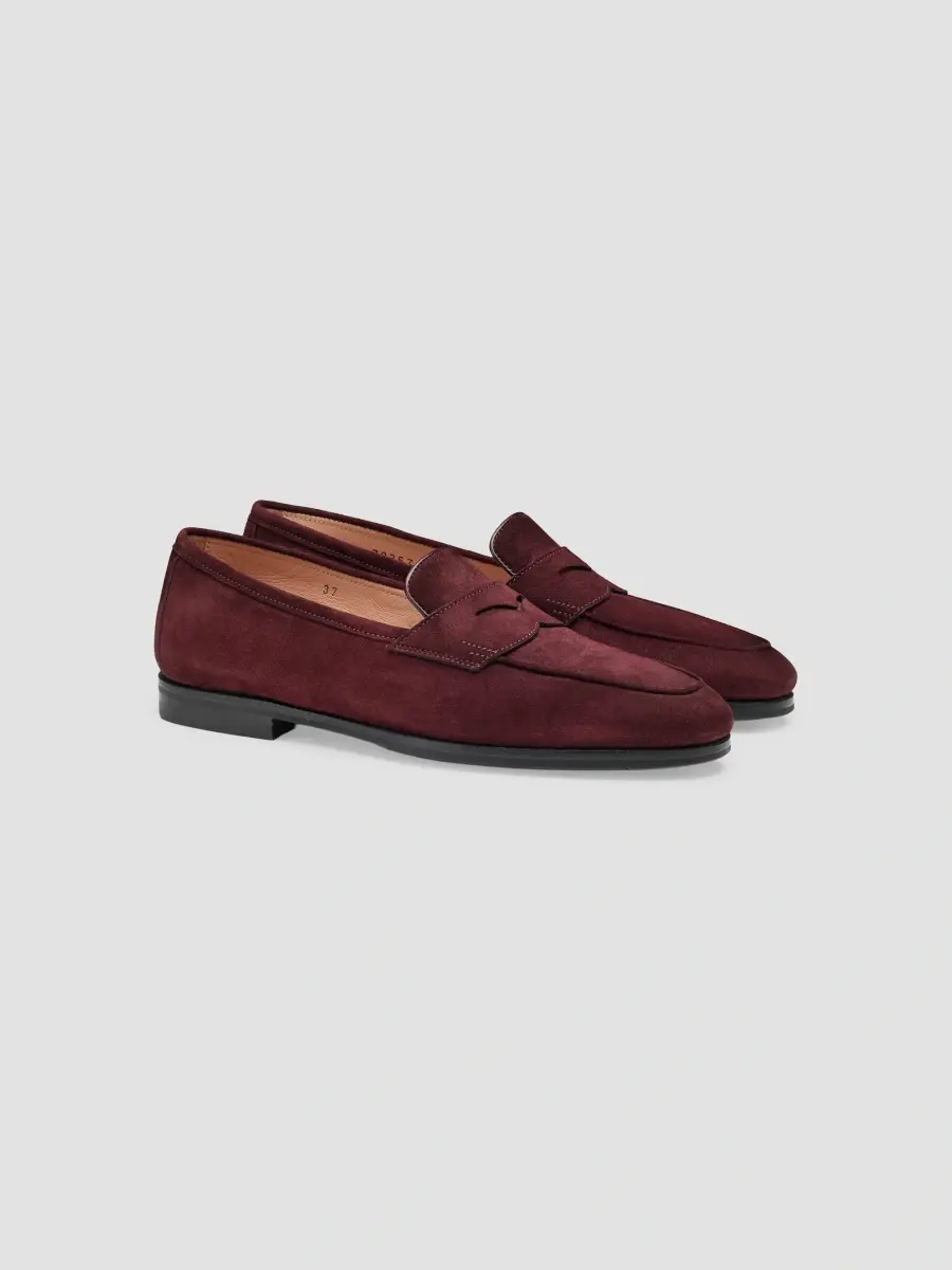 Santoni Women's Suede Penny Loafers | Thumbnail 2