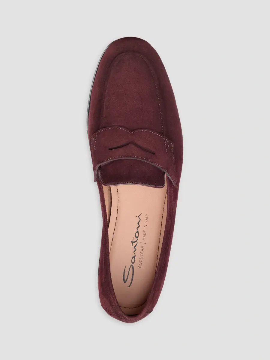 Santoni Women's Suede Penny Loafers | Thumbnail 3