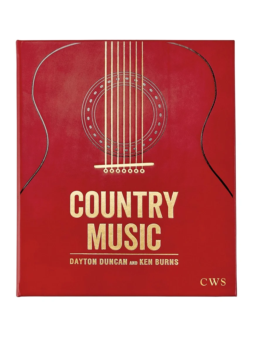 Graphic Image Country Music Leather Bound Book By Dayton Duncan and Ken Burns - Personalized