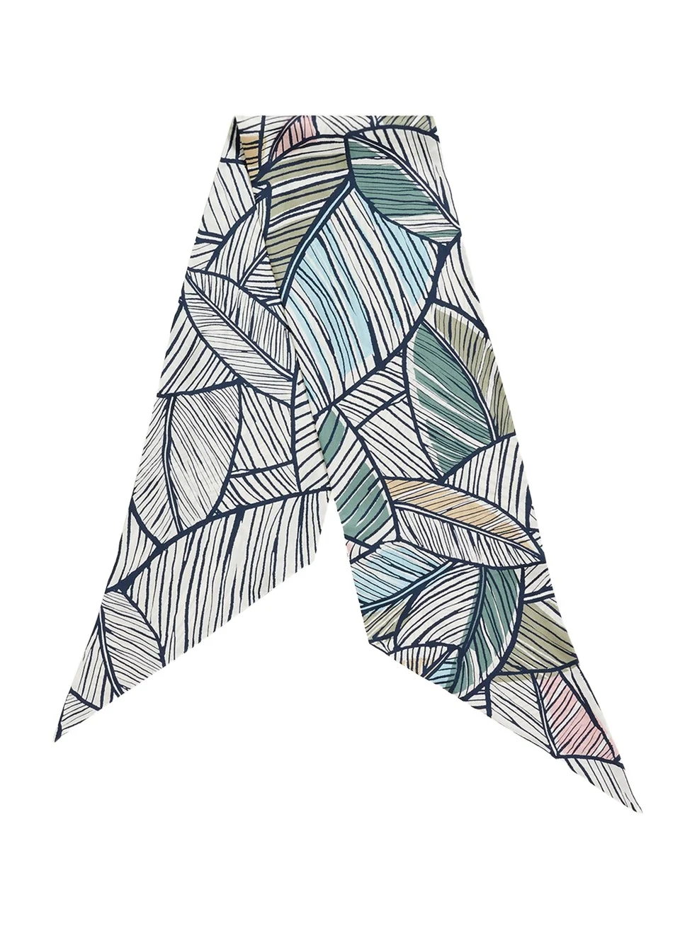 Men's Silk Leaf-Print Neck Scarf Men's Silk Leaf-Print Neck Scarf