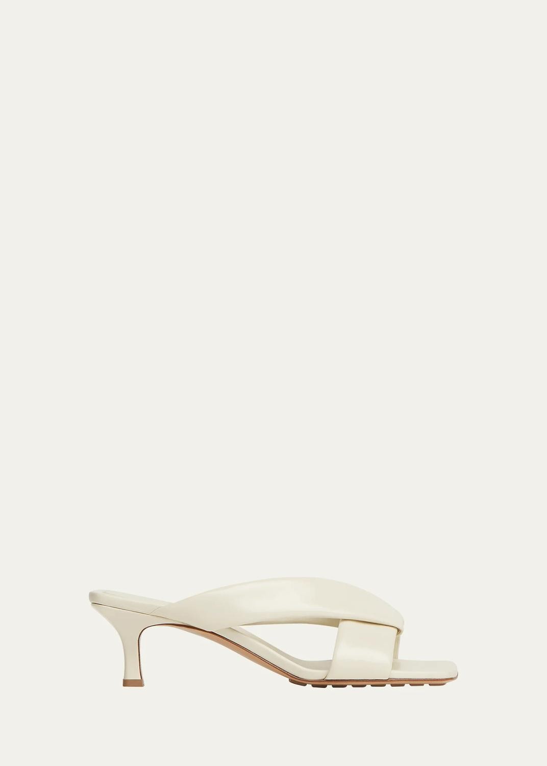 Bottega Veneta Riva Micro Woven Nappa Leather Kitten-Heel Sandals
