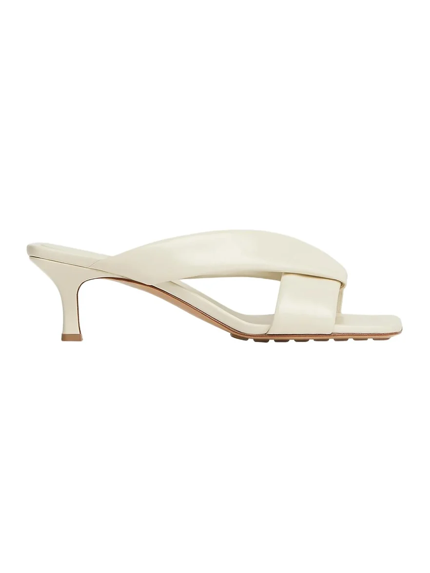 Bottega Veneta Riva Micro Woven Nappa Leather Kitten-Heel Sandals