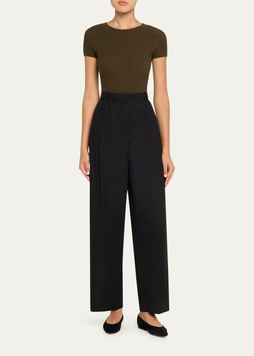 Giorgio Armani Ottoman Knit Fitted Short-Sleeve T-Shirt | Thumbnail 2