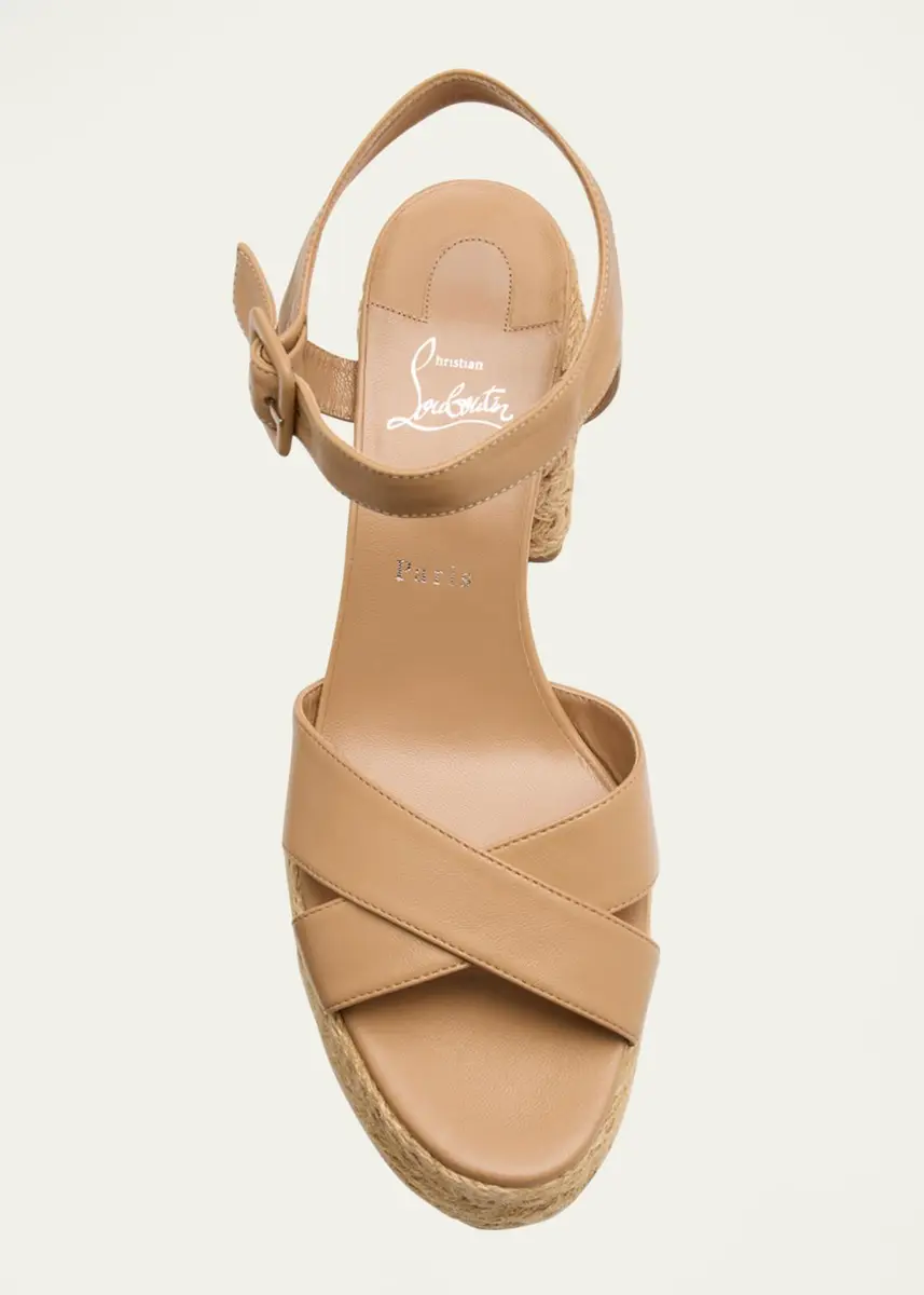 Christian Louboutin 70mm Calakala Leather Crisscross Espadrille Sandals | Thumbnail 11