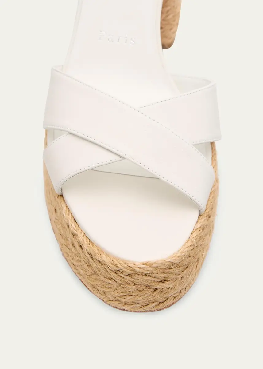 Christian Louboutin 70mm Calakala Leather Crisscross Espadrille Sandals | Thumbnail 5