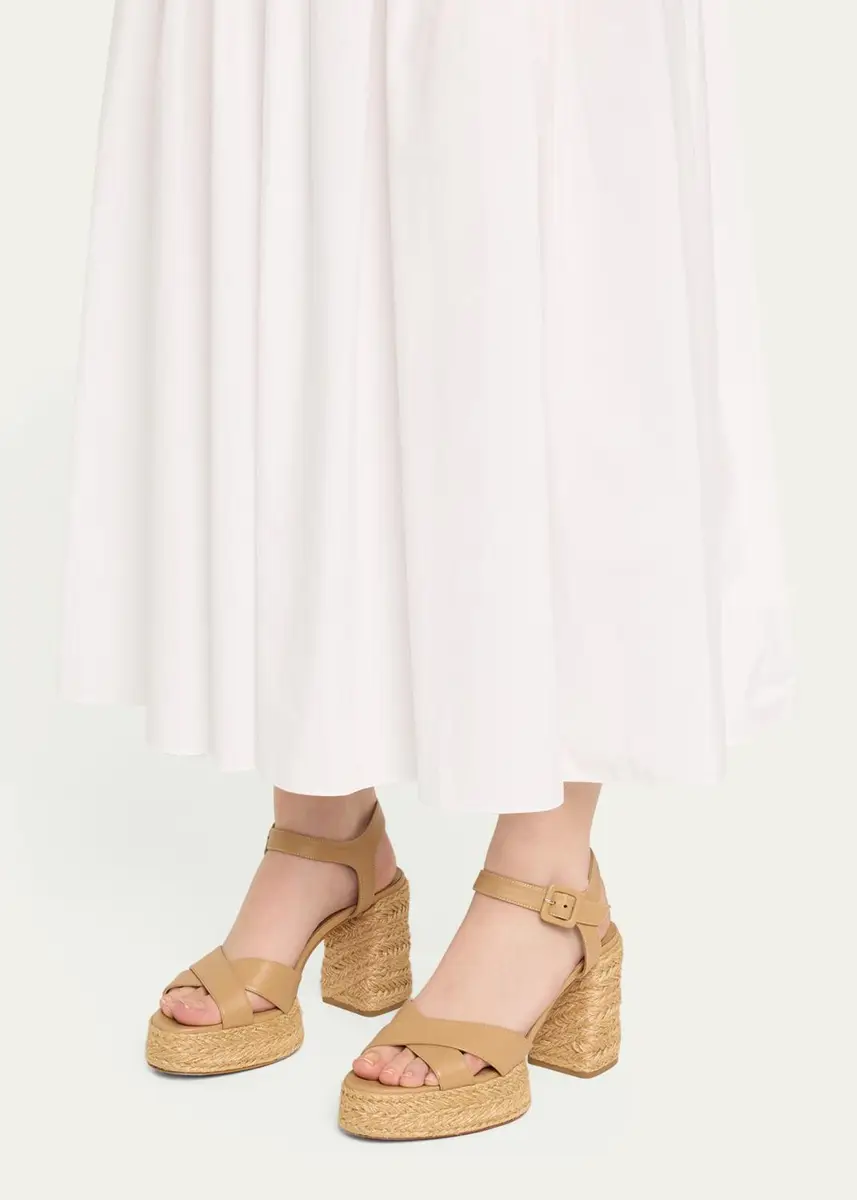 Christian Louboutin 70mm Calakala Leather Crisscross Espadrille Sandals | Thumbnail 8