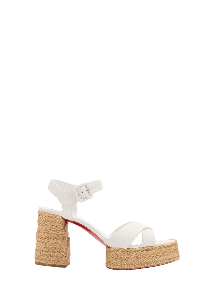 70mm Calakala Leather Crisscross Espadrille Sandals