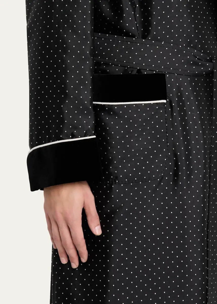 Tom Ford Men's Polka Dot Silk Robe | Thumbnail 4 Tom Ford Men's Polka Dot Silk Robe | Thumbnail 4