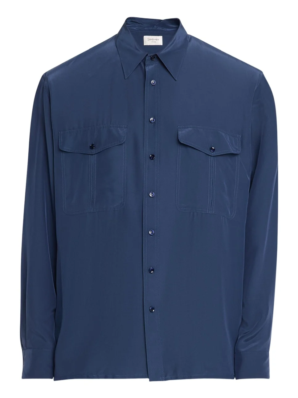 Saint Laurent Men's Viscose and Silk Double-Pocket Button-Down Shirt