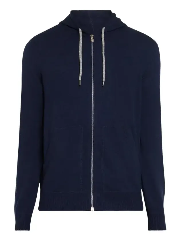 Men's Cashmere Zip-Front Hoodie Men's Cashmere Zip-Front Hoodie