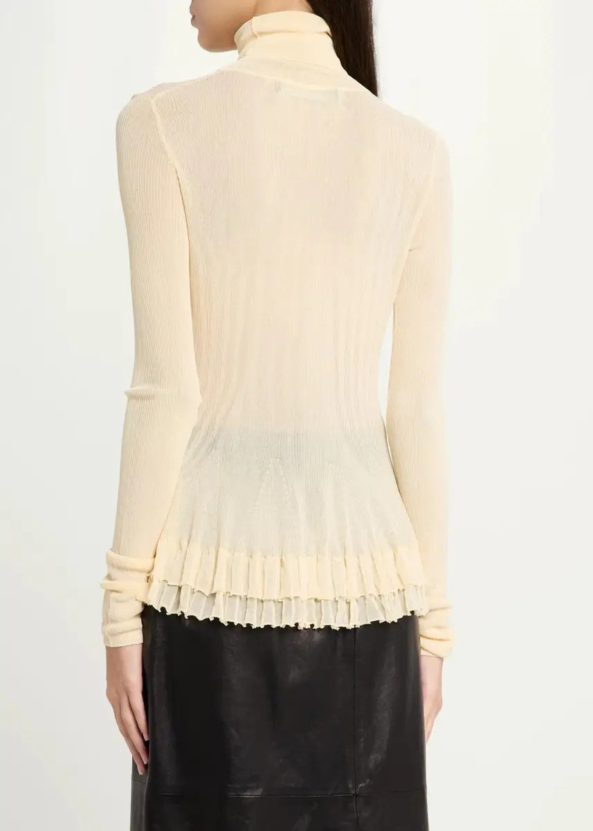 Ashlyn Meritt Turtleneck Sheer Rib Tiered Ruffle Sweater | Thumbnail 3 Ashlyn Meritt Turtleneck Sheer Rib Tiered Ruffle Sweater | Thumbnail 3