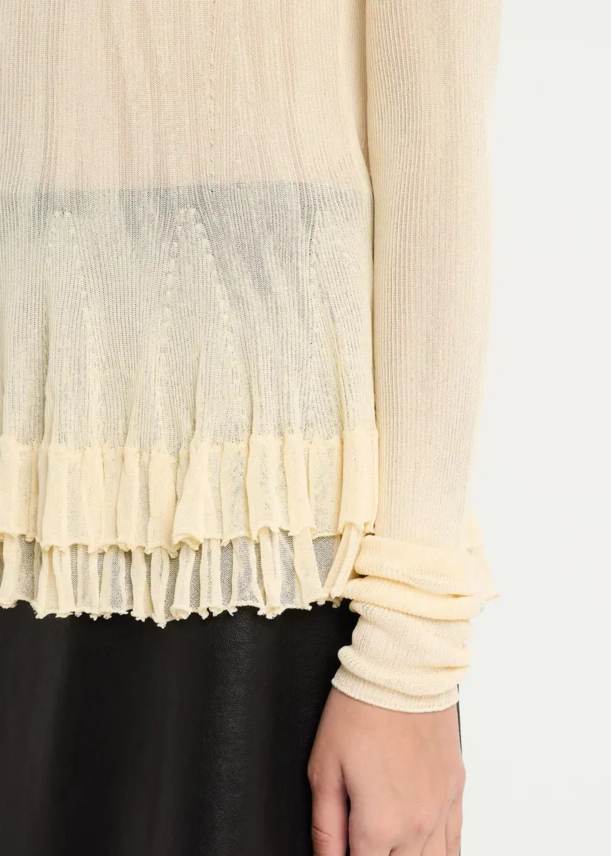 Ashlyn Meritt Turtleneck Sheer Rib Tiered Ruffle Sweater | Thumbnail 5 Ashlyn Meritt Turtleneck Sheer Rib Tiered Ruffle Sweater | Thumbnail 5